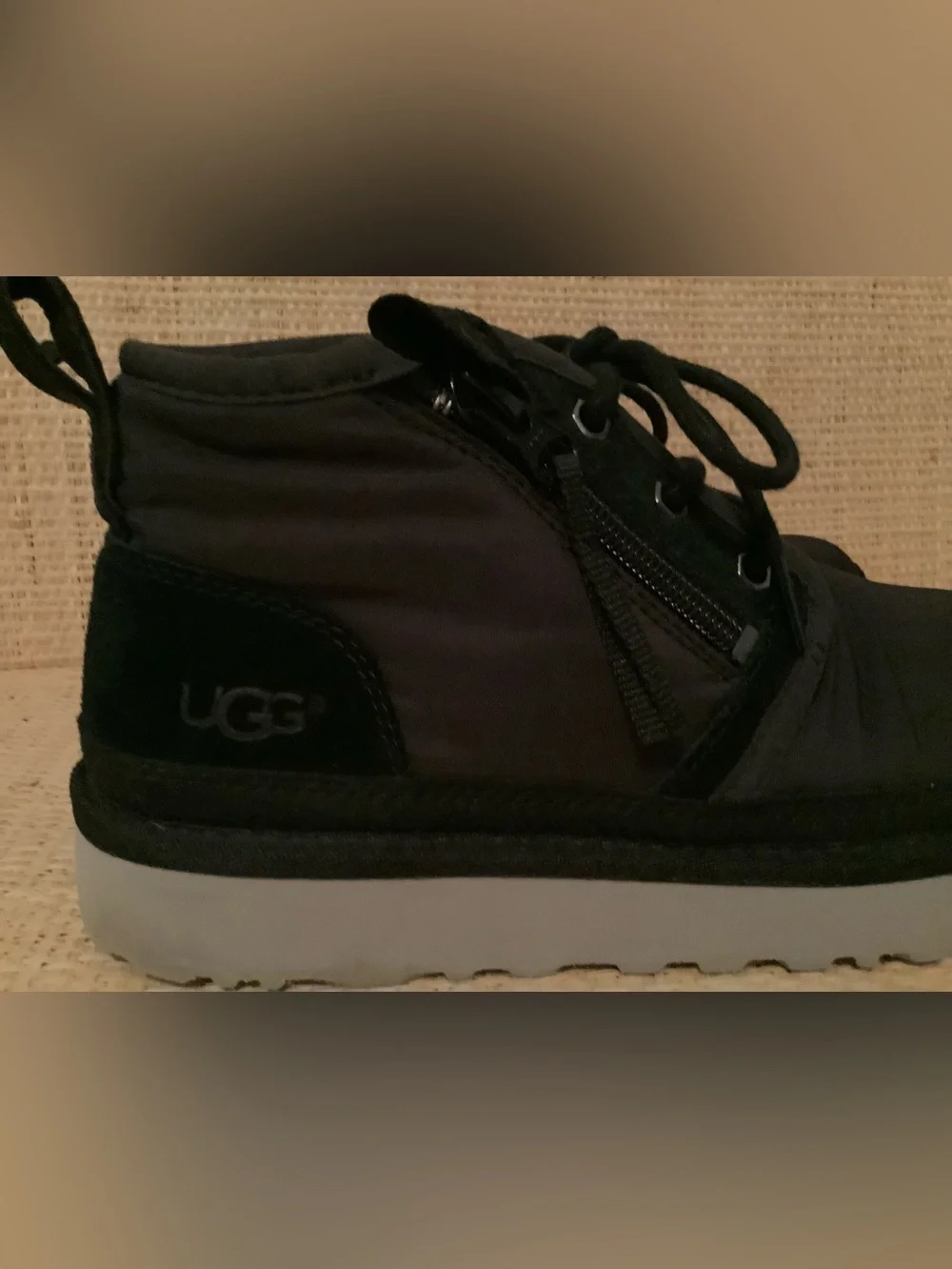 UGG Black Chukka Boots UGG Neumel Zip MLT Black Nylon Boots Urban Outfitters
